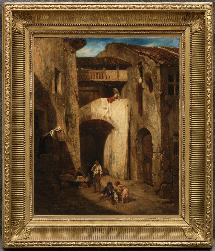 Italian Courtyard, by Alexandre Gabriel Decamps