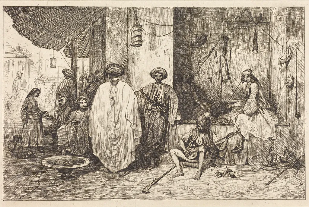 Le Corps de Garde, by Alexandre Gabriel Decamps, ink, 1834