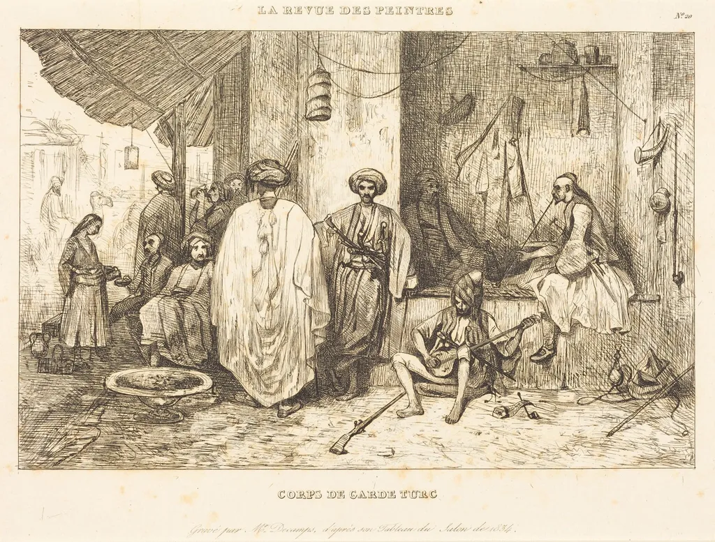 Le Corps de Garde, by Alexandre Gabriel Decamps, ink, 1834