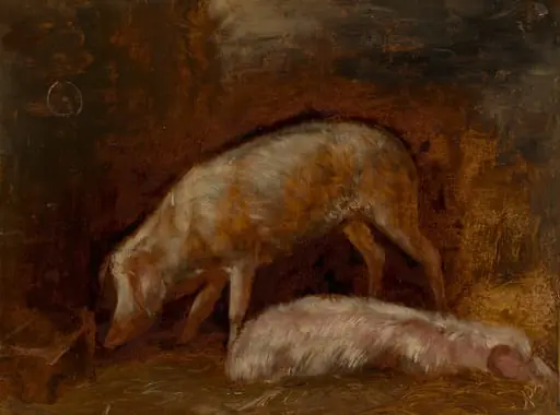 Study of Pigs, by Alexandre Gabriel Decamps