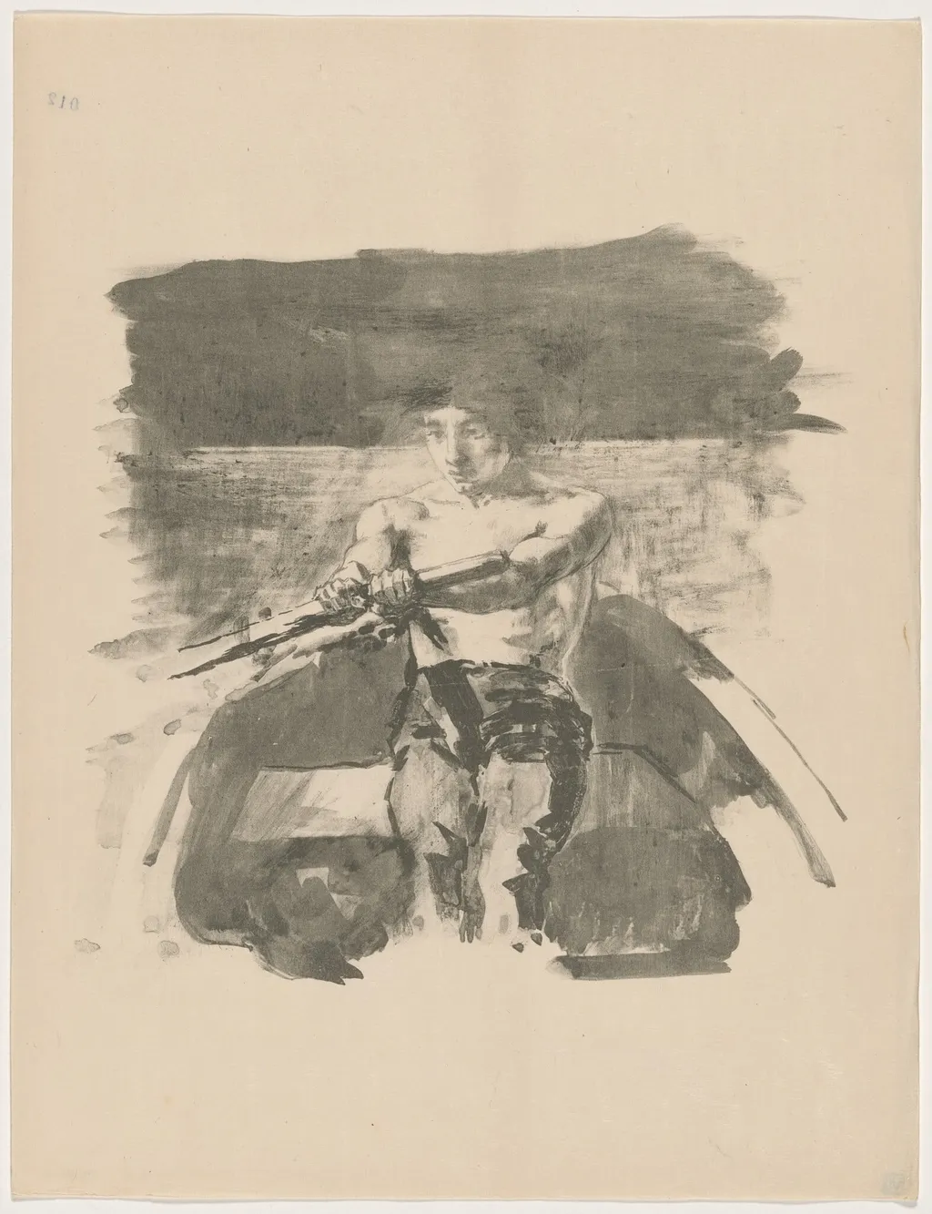Etude (Le rameur), by Alexandre Lunois, ink, 1895