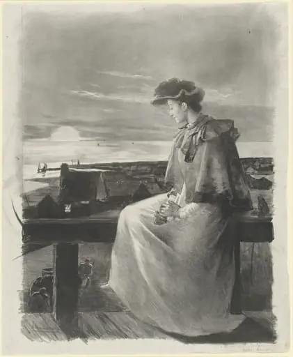 Reverie: Young Woman Sitting by the Sea, by Alexandre Lunois