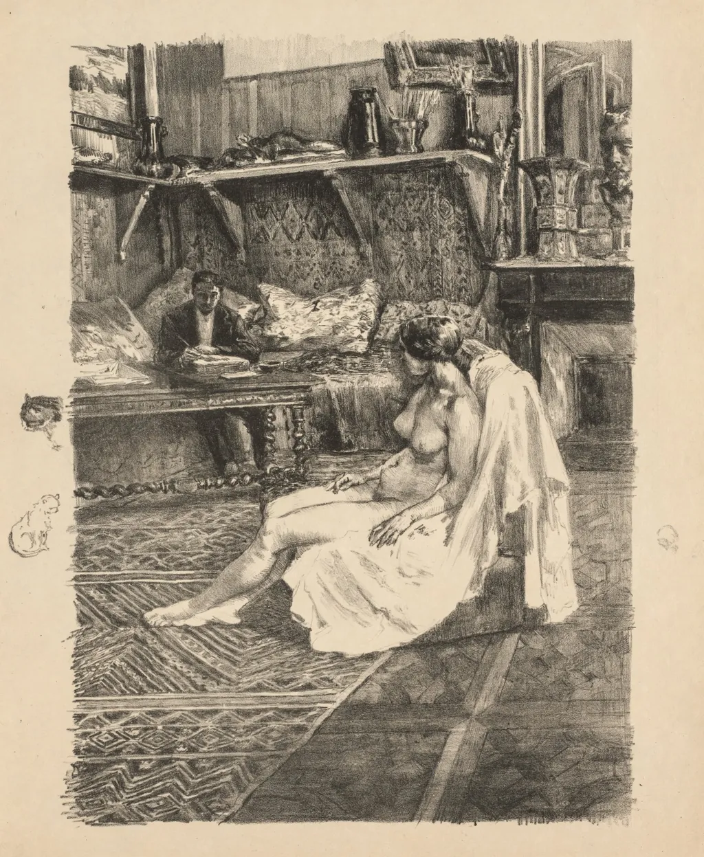 The Model Session (La Séance de modèle), by Alexandre Lunois, 1895