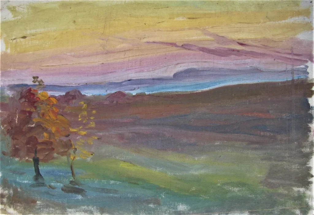 Doi pomi la marginea câmpiei, by Alexandru Carol Satmary, 1915