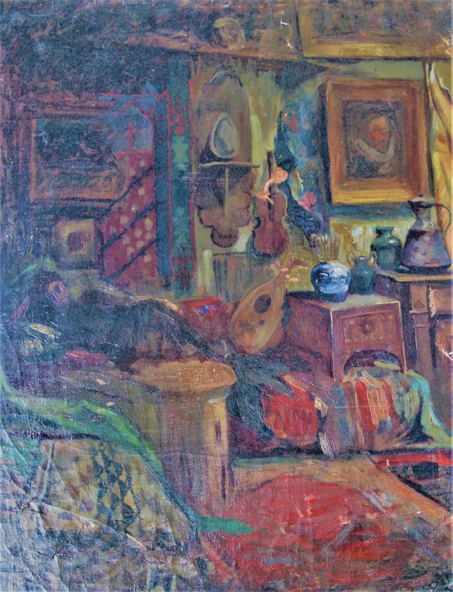 Interior oriental cu lăute, by Alexandru Carol Satmary, unspecified, 1908