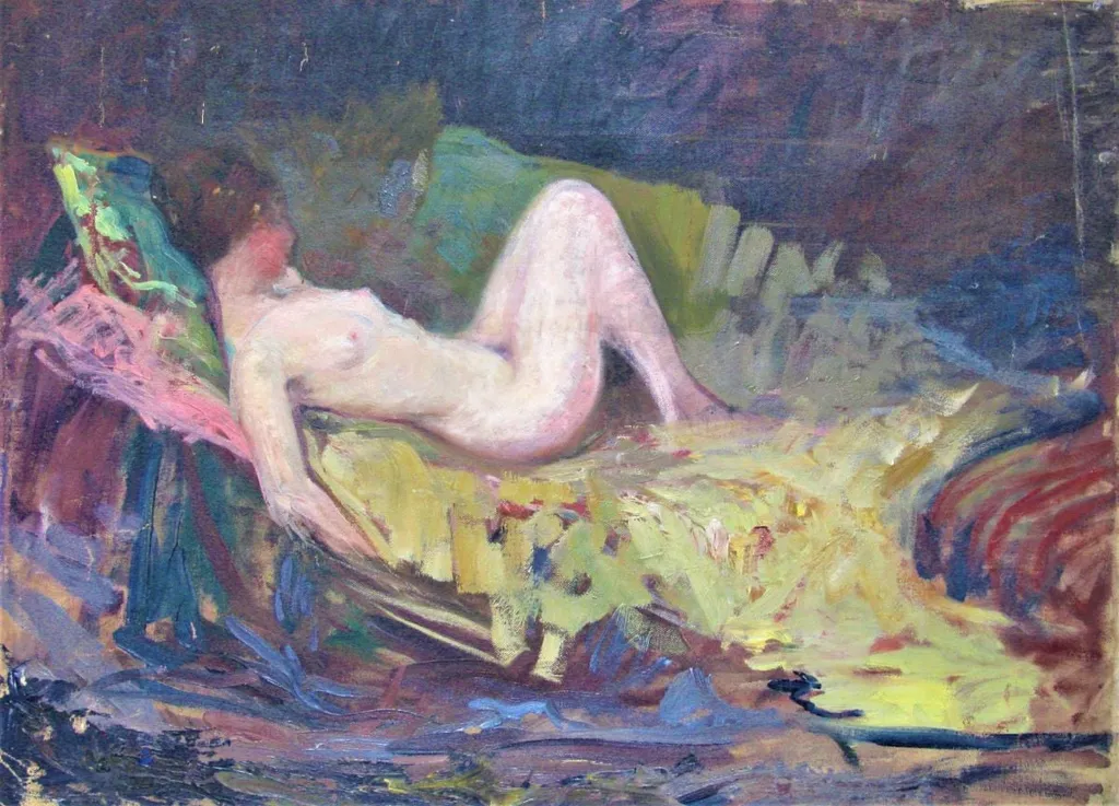Nud culcat, by Alexandru Carol Satmary, unspecified, 1913