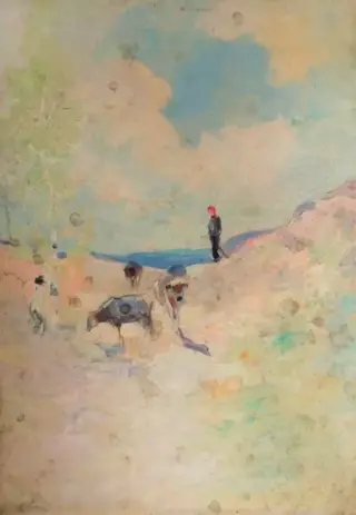 Peisaj cu animale, by Alexandru Carol Satmary, 1906