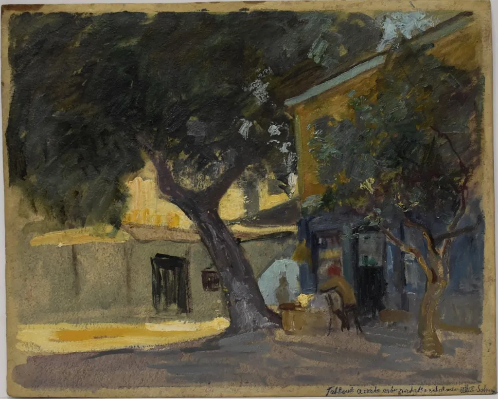 Stradă din Dobrogea (Cafenea la Balcic), by Alexandru Carol Satmary, 1911