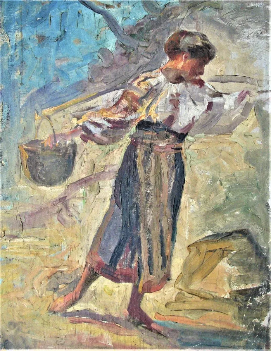 Țărancă cu cobilița, by Alexandru Carol Satmary, 1908