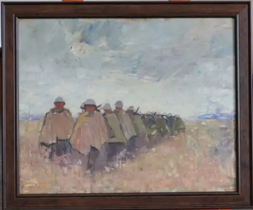 Coloană de infanteriști români, by Alexandru Ciucurencu