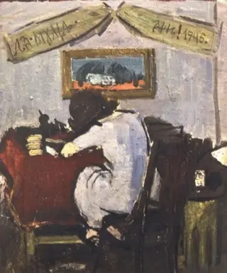 Femeie scriind, by Alexandru Ciucurencu