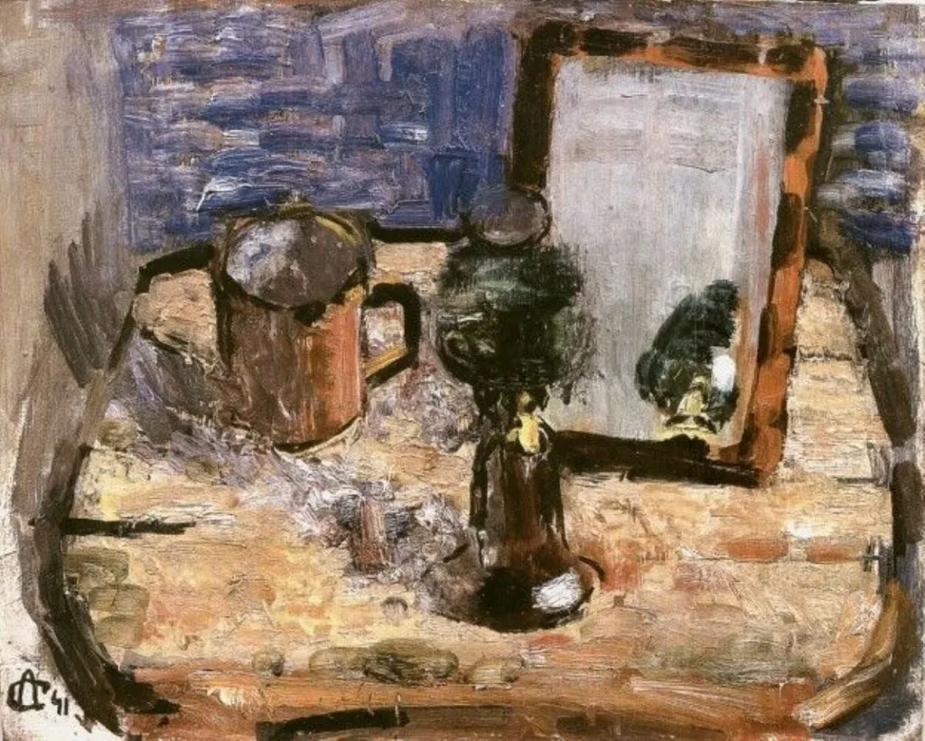 Natură statică cu oglindă, by Alexandru Ciucurencu, unspecified, 1941