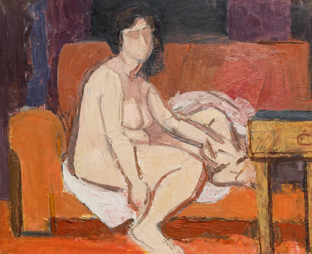 NUD PE CANAPEA, by Alexandru Ciucurencu, 1940
