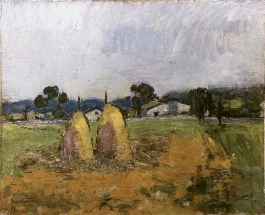 Peisaj cu căpițe, by Alexandru Ciucurencu, unspecified, 1946