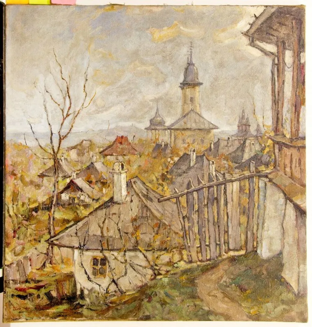 Peisaj urban cu biserică (Mănăstire), by Alexandru Moser Padina, unspecified