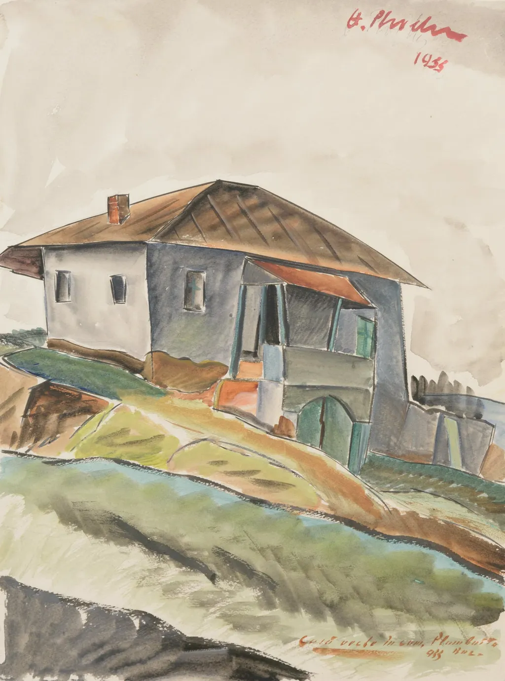 CASĂ VECHE DIN PLUMBUITA, by Alexandru Phoebus, unspecified, 1933