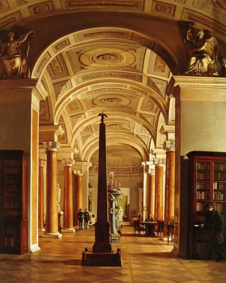 Interior of the Hermitage Library, by Alexey Vassilievich Tyranov