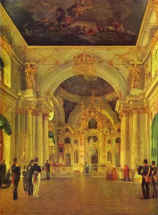 The Interior of the Great Church of the Winter Palace, by Alexey Vassilievich Tyranov