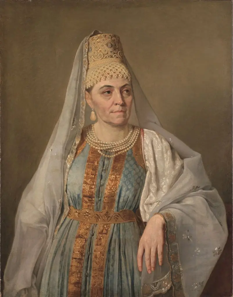 Портрет М.А. Венециановой в русском наряде, by Alexey Venetsianov