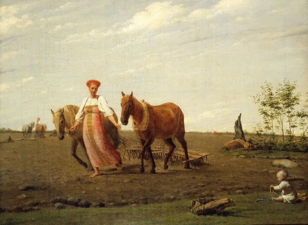 In the Ploughed Field: Spring, by Alexey Venetsianov
