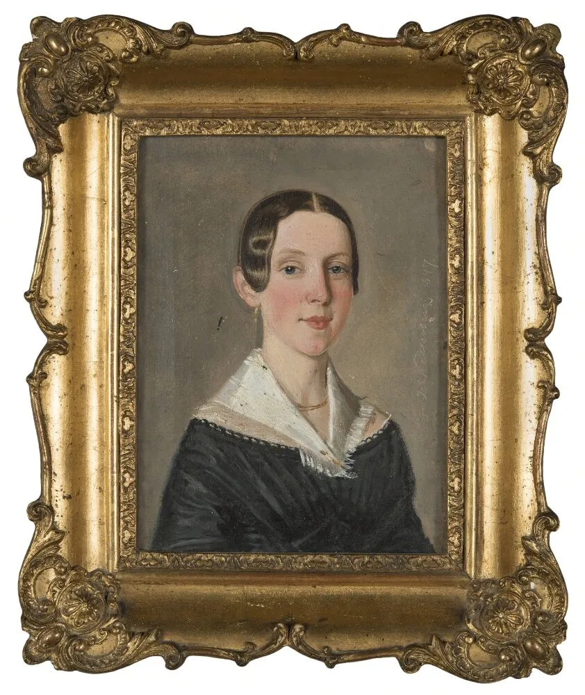 Elise Ljungman, m. Paint Manufacturer and the Director of an Orphanage Signeul in Uddevalla, by Alexis Wetterbergh, oil, 1847