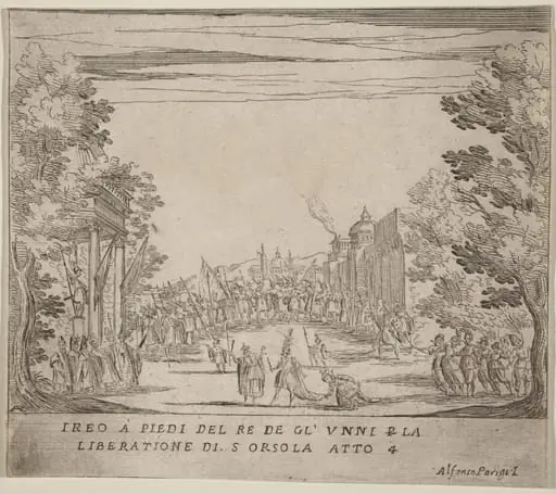 Jereo Before the King of the Huns for the Liberation of Saint Ursula, by Alfonso Parigi II