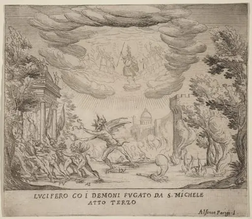 Lucifer and Demons Fleeing Saint Michael, by Alfonso Parigi II