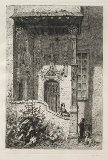 Maison dite de la Reine Blanche, Rue St. Hippolyte, by Alfred-Alexandre Delauney
