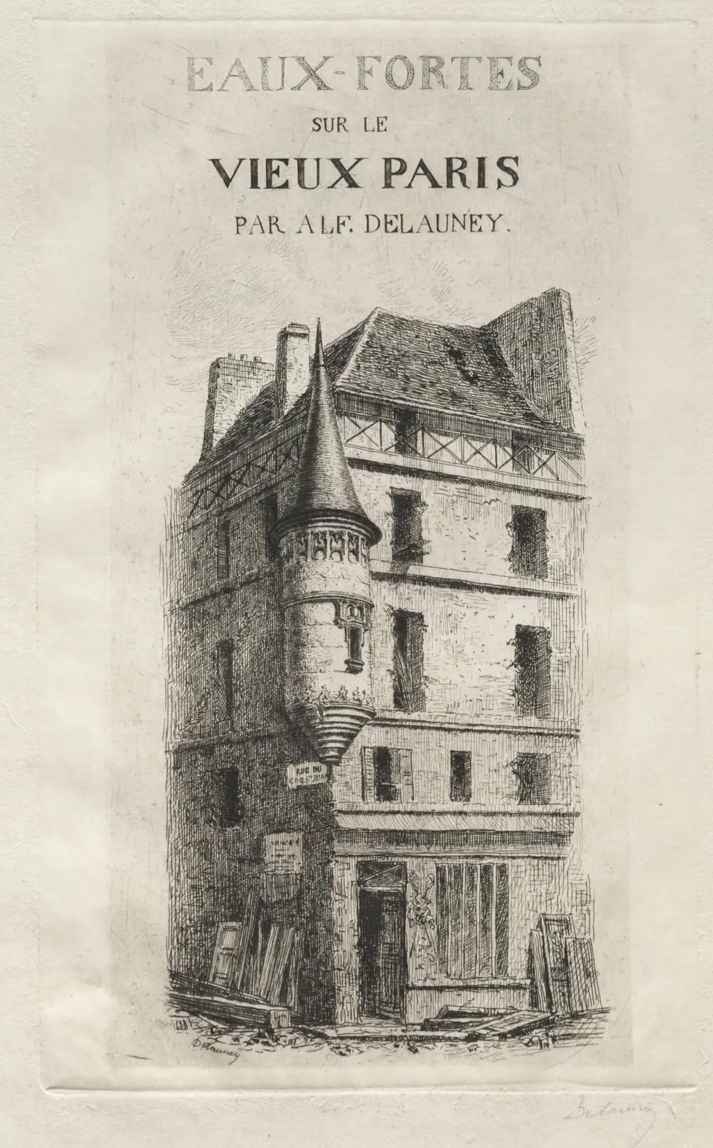 Tourelle rue de coq Saint-Jean, by Alfred-Alexandre Delauney, 1882