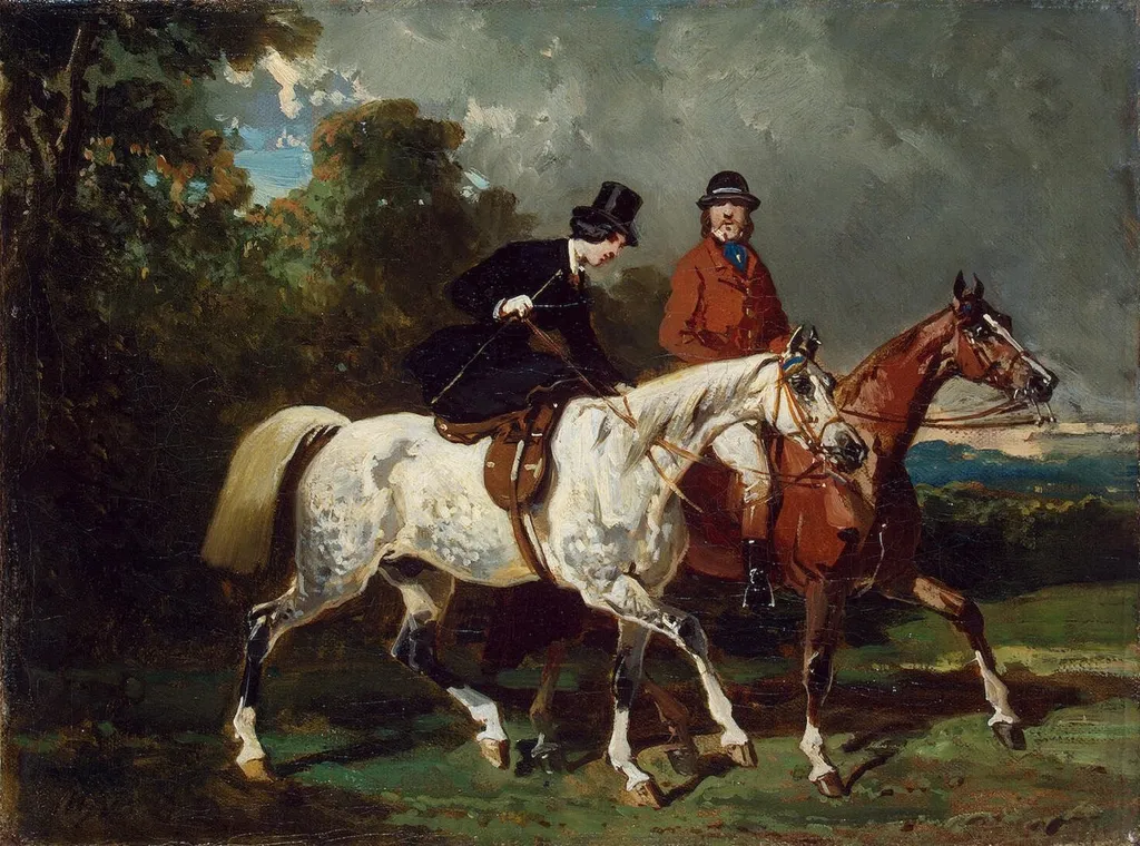 Ride, by Alfred de Dreux, oil, 1850