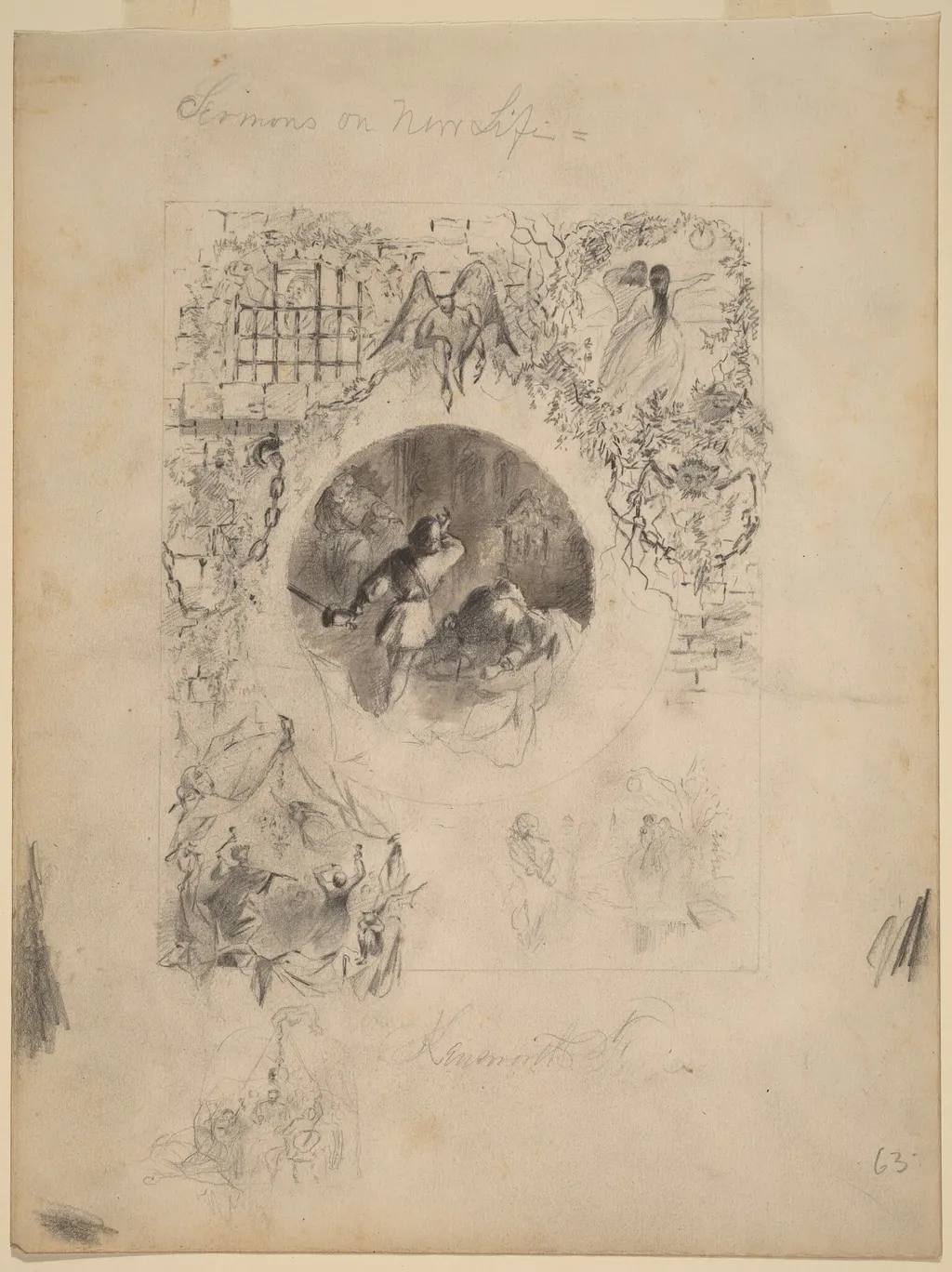 Title Page for Kensworth, by Alfred E. Hubbard, graphite, 1840
