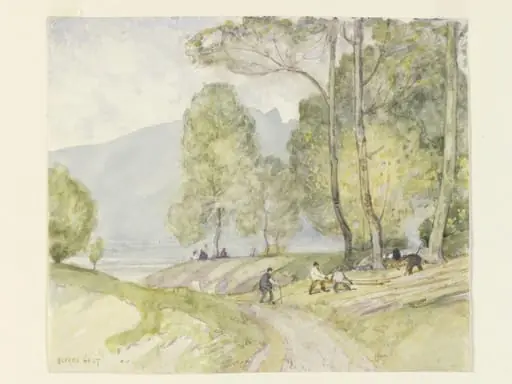 Cutting Timber, Aix-les-Bains, by Alfred East