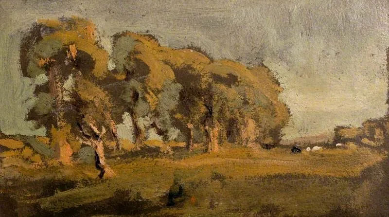 Hedgerow and Trees, by Alfred Fitzwalter Grace, unspecified, 1883