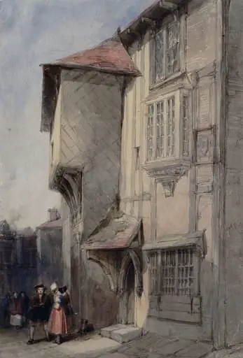 A street scene, by Alfred Gomersal Vickers
