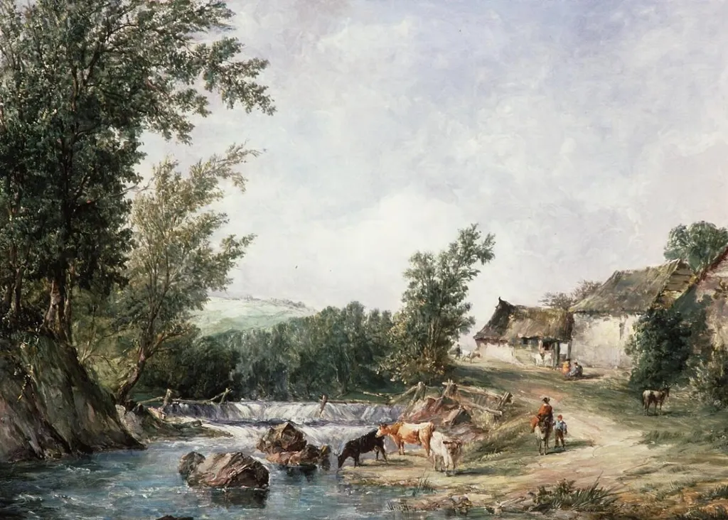 farm near Carmarthen, by Alfred Gomersal Vickers, oil
