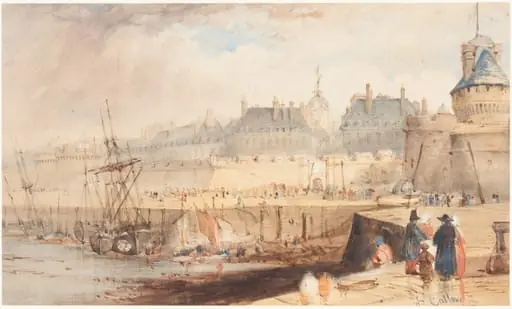The Harbor of St. Malo at Low Tide, by Alfred Herbert