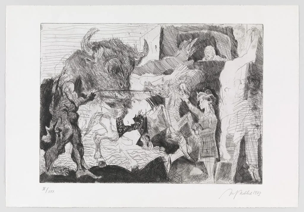 Untitled, by Alfred Hrdlicka, ink, 1973
