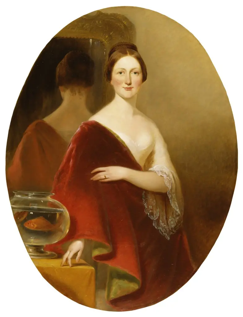 Portrait of Mrs. Decatur Howard Miller (Eliza Credilla Hare), by Alfred Jacob Miller