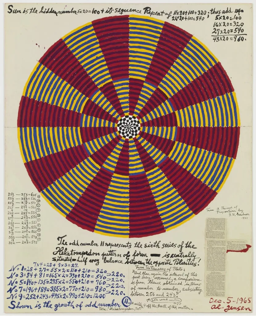 Untitled, by Alfred Jensen, gouache, 1965