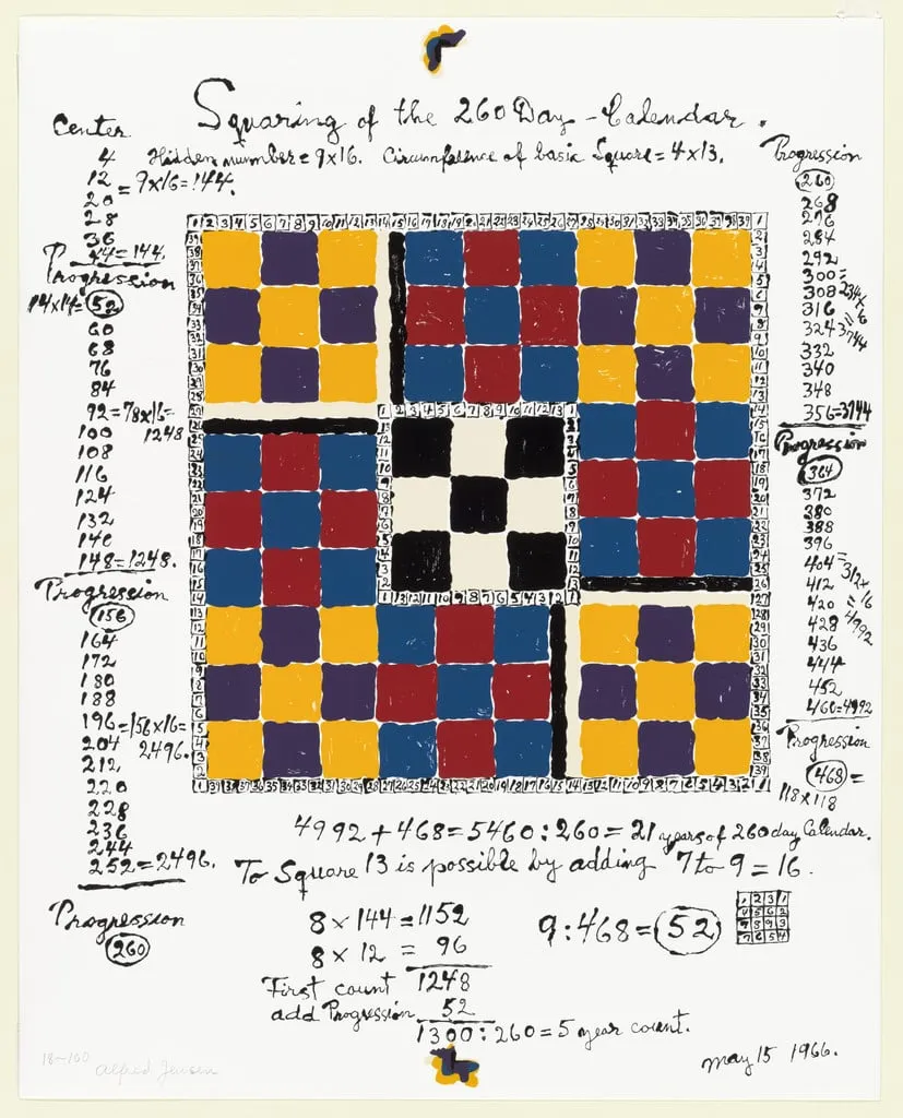 Untitled, by Alfred Jensen, ink, 1966
