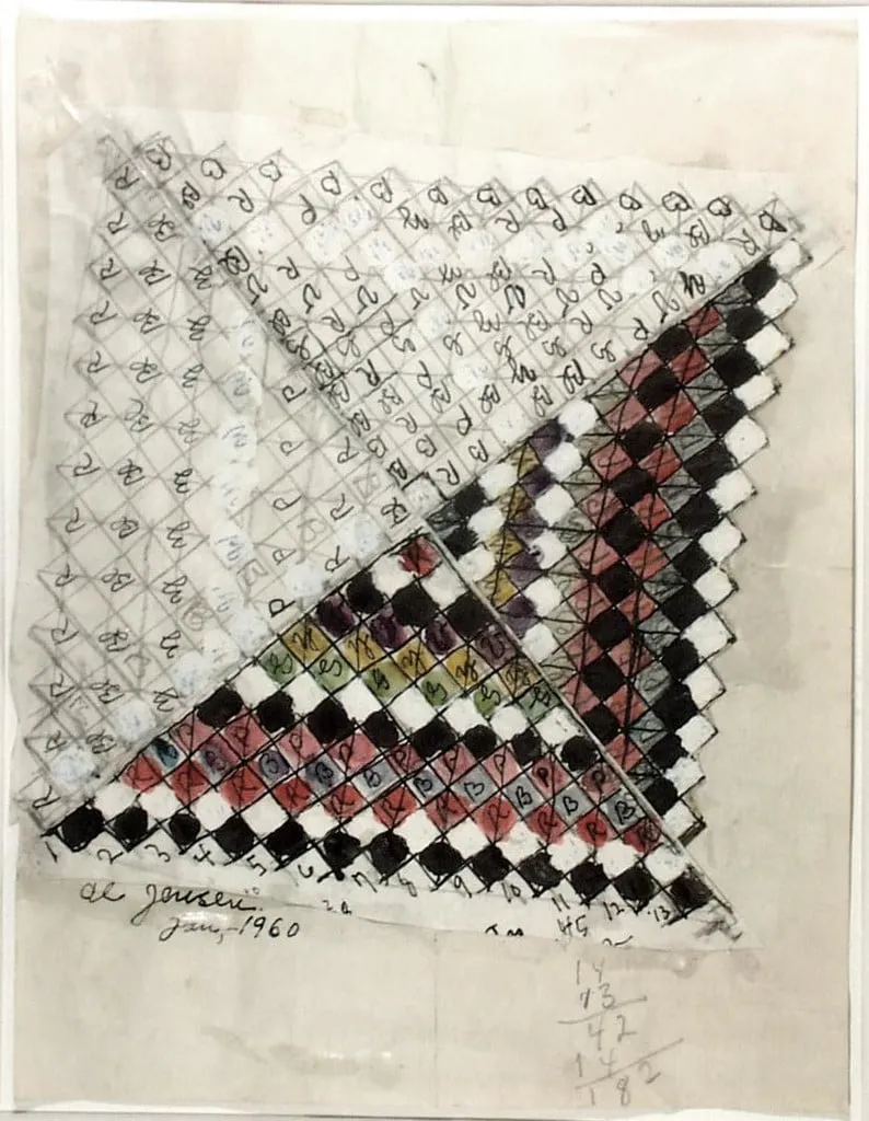Untitled, by Alfred Jensen, watercolor, 1960