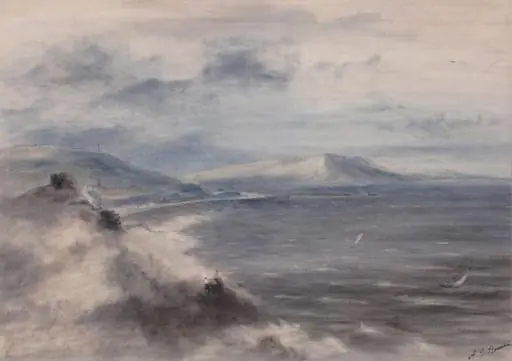 View across a Bay, by Alfred John Bowell