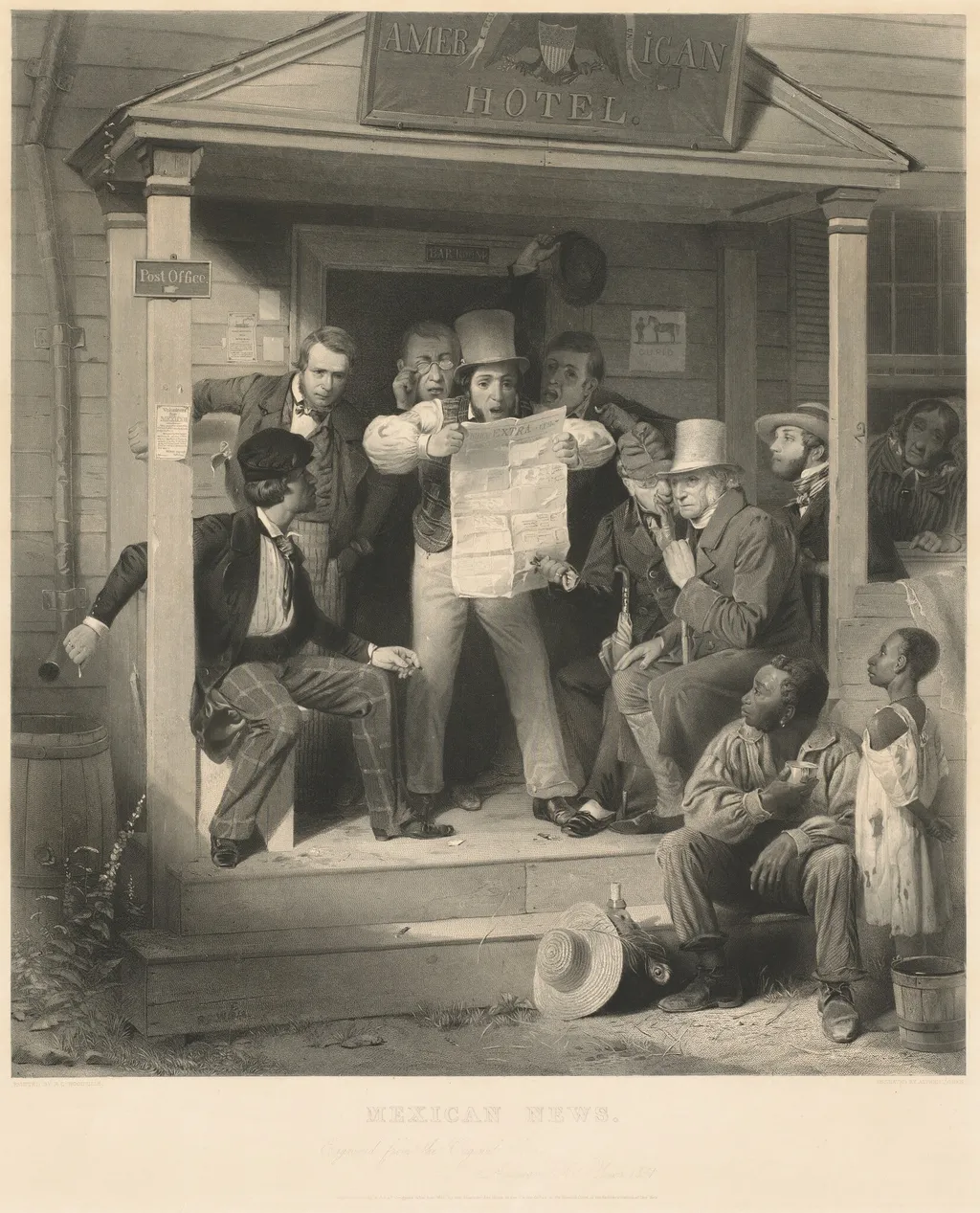 Mexican News, by Alfred Jones, ink, 1851