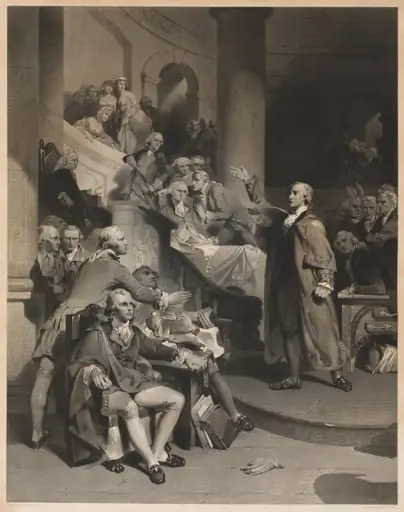 Patrick Henry Delivering His Celebrated Speech in the House of Burgesses, Virginia, by Alfred Jones