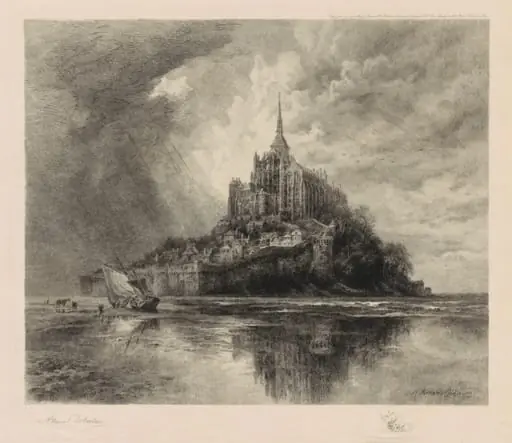 Le Mont St. Michel, by Alfred-Louis Brounet Debaines
