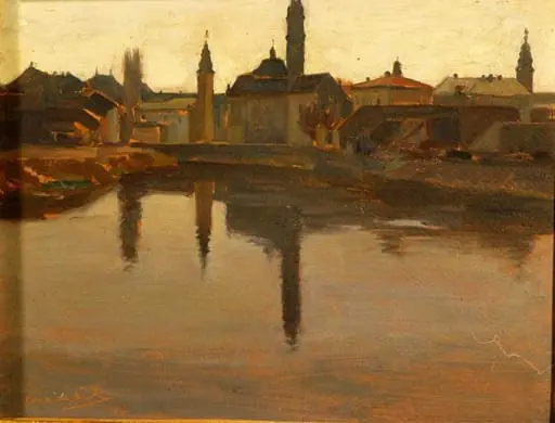 Contrejour (Apus de soare la Oradea), by Alfred Macalik