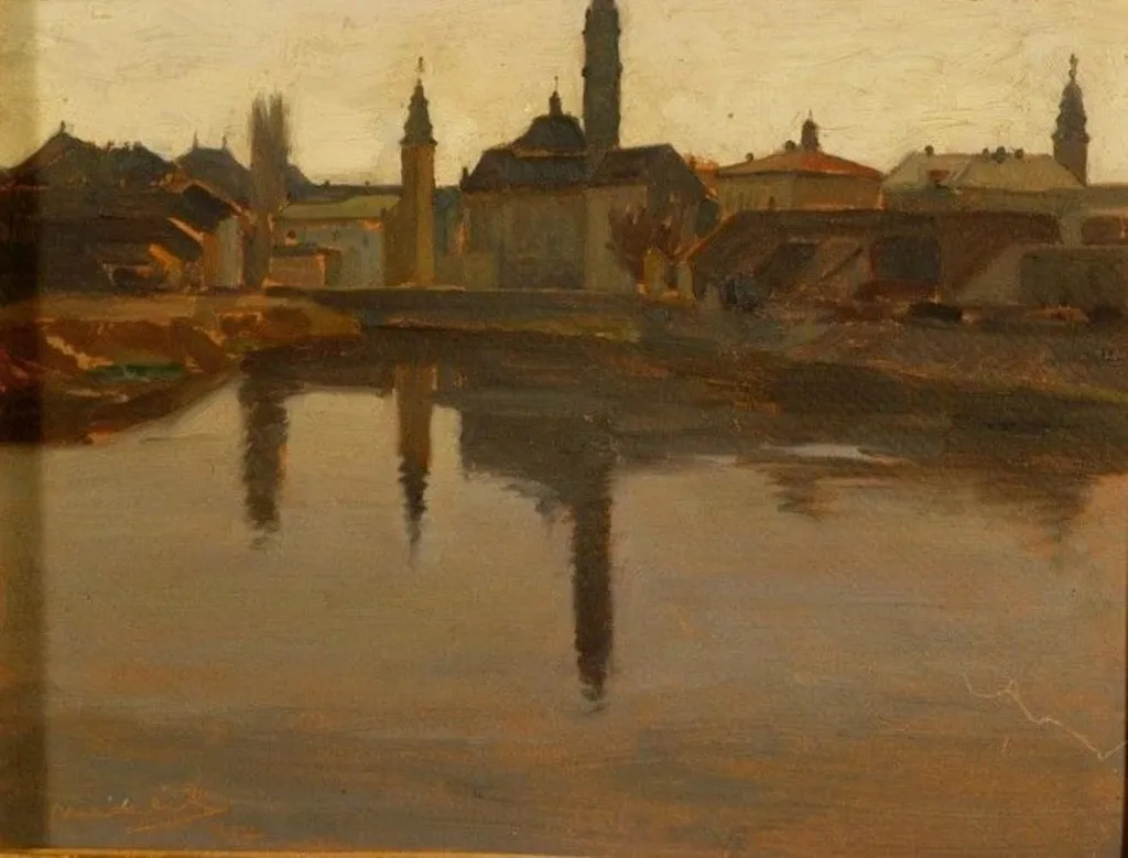 Contrejour (Apus de soare la Oradea), by Alfred Macalik, unspecified, 927