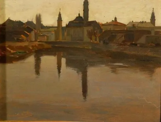 Contrejour (Apus de soare la Oradea), by Alfred Macalik