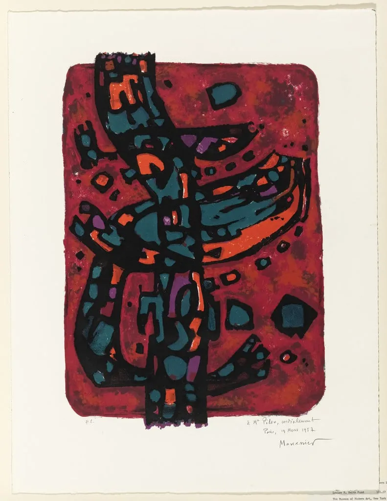 Untitled, by Alfred Manessier, ink, 1954