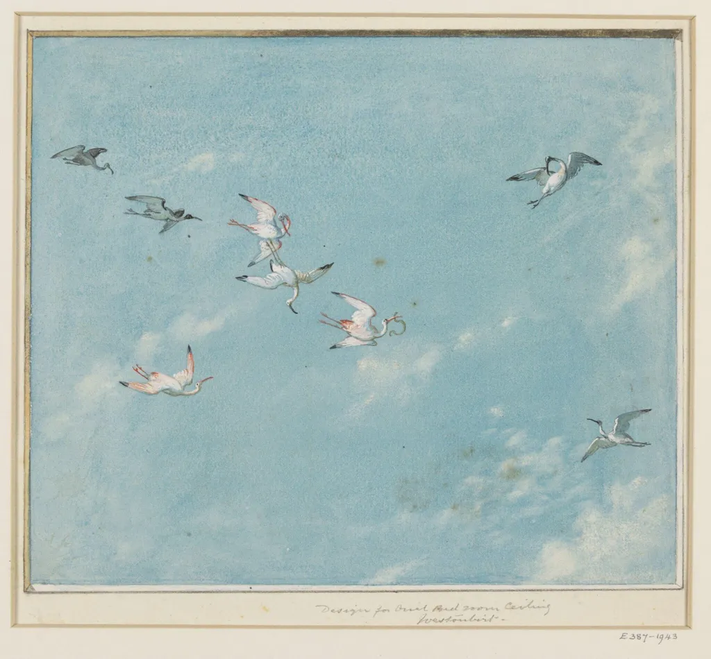 Painted ceiling at Weston Birt House, by Alfred Morgan, paint, 1888